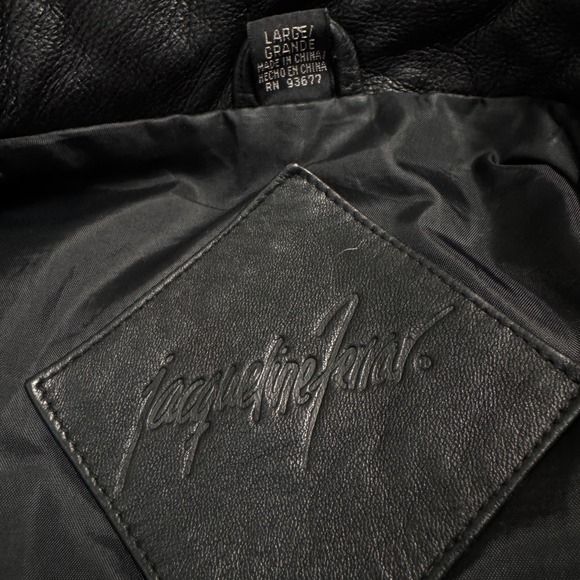 Jacqueline Ferrar Womens Black Genuine Leather Blazer Jacket Size L Size Large - Picture 4 of 13